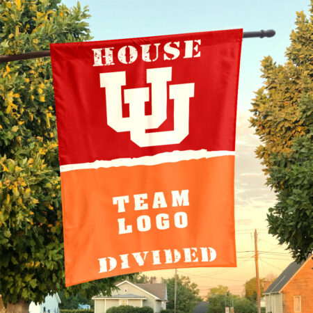 Utes vs Custom Team House Divided Flag, NCAA College Flag