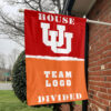 Utes vs Custom Team House Divided Flag, NCAA College Flag