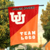 Utes vs Custom Team House Divided Flag, NCAA Custom Flag
