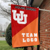 Utes vs Custom Team House Divided Flag, NCAA Custom Flag