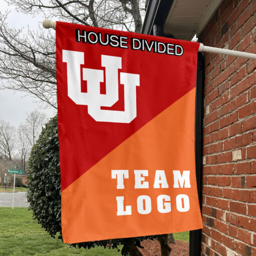 Utes vs Custom Team House Divided Flag, NCAA Custom Flag