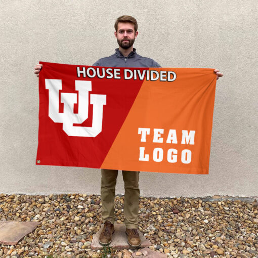 Utes vs Custom Team House Divided Flag, NCAA Custom Flag