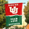 Utes vs Custom Team House Divided Flag, NCAA House Flag