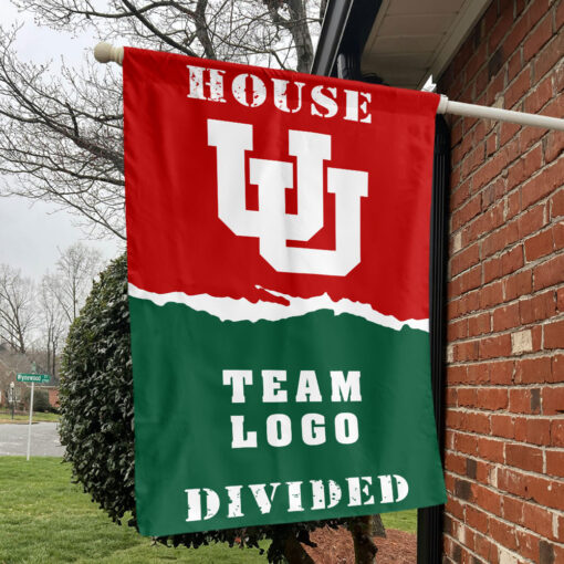 Utes vs Custom Team House Divided Flag, NCAA House Flag