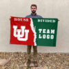 Utes vs Custom Team House Divided Flag, NCAA House Flag