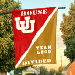 Utes vs Custom Team House Divided Flag, NCAA Rivalry Flag