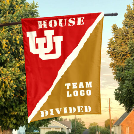 Utes vs Custom Team House Divided Flag, NCAA Rivalry Flag