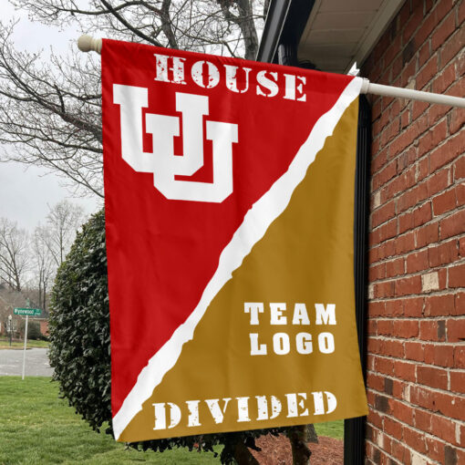 Utes vs Custom Team House Divided Flag, NCAA Rivalry Flag