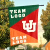 Utes vs Custom Team House Divided Flag, NCAA Spirit Flag