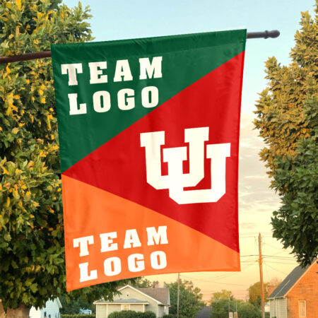 Utes vs Custom Team House Divided Flag, NCAA Spirit Flag