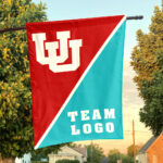 Utes vs Custom Team House Divided Flag, NCAA Split Flag