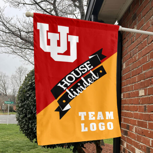 Utes vs Custom Team House Divided Flag, NCAA Team Flag