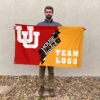 Utes vs Custom Team House Divided Flag, NCAA Team Flag