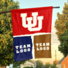 Utes vs Custom Team House Divided Flag, NCAA Two Team Flag