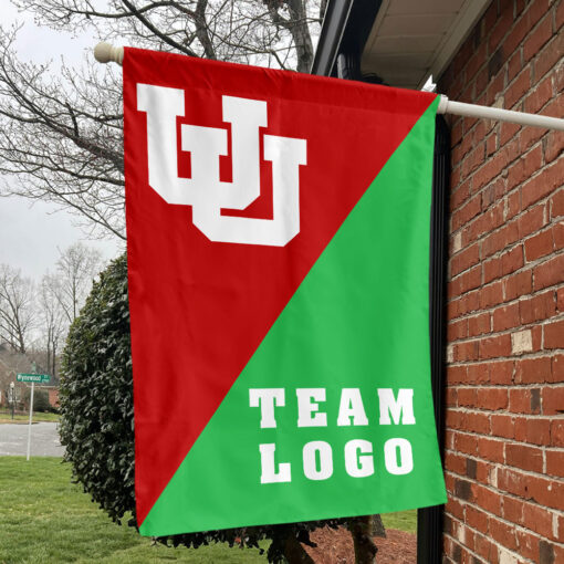 Utes vs Custom Team House Divided Flag, Personalized College Flag