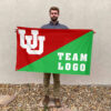 Utes vs Custom Team House Divided Flag, Personalized College Flag