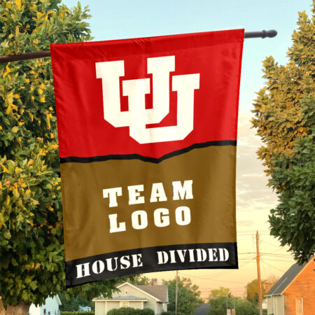 Utes vs Custom Team House Divided Flag, Personalized House Flag