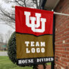 Utes vs Custom Team House Divided Flag, Personalized House Flag