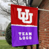 Utes vs Custom Team House Divided Flag, Personalized NCAA Flag