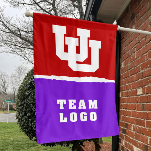 Utes vs Custom Team House Divided Flag, Personalized NCAA Flag