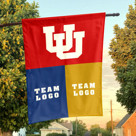 Utes vs Custom Team House Divided Flag, Personalized Spirit Flag