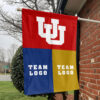 Utes vs Custom Team House Divided Flag, Personalized Spirit Flag