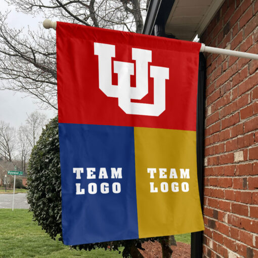 Utes vs Custom Team House Divided Flag, Personalized Spirit Flag