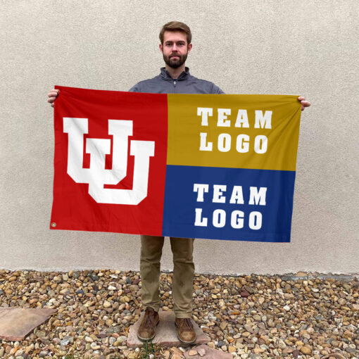 Utes vs Custom Team House Divided Flag, Personalized Spirit Flag