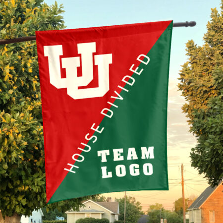 Utes vs Custom Team House Divided Flag, Personalized Split Flag