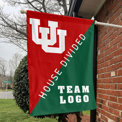 Utes vs Custom Team House Divided Flag, Personalized Split Flag