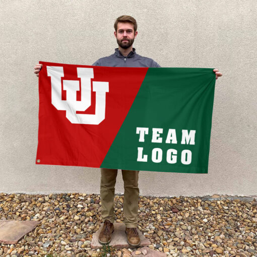 Utes vs Custom Team House Divided Flag, Personalized Team Flag