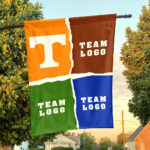 Volunteers vs Custom Team House Divided Flag, Custom NCAA Split Team Flag