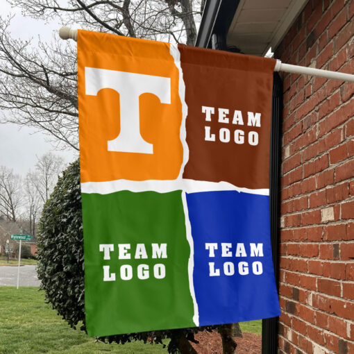 Volunteers vs Custom Team House Divided Flag, Custom NCAA Split Team Flag