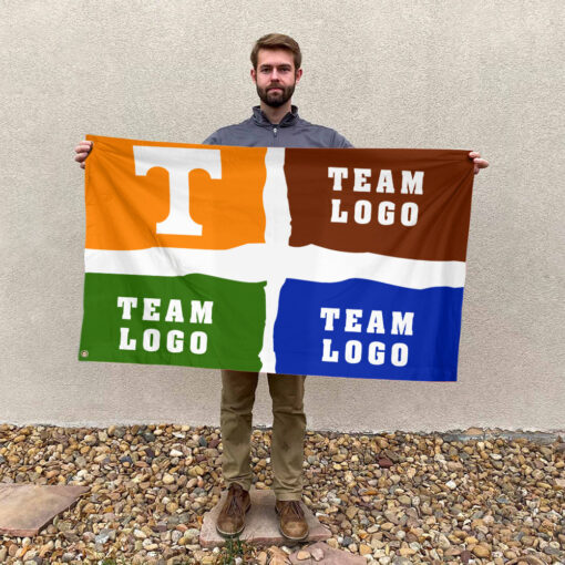 Volunteers vs Custom Team House Divided Flag, Custom NCAA Split Team Flag