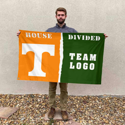 Volunteers vs Custom Team House Divided Flag, NCAA College Flag