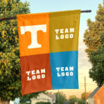 Volunteers vs Custom Team House Divided Flag, NCAA College Rivalry Flag