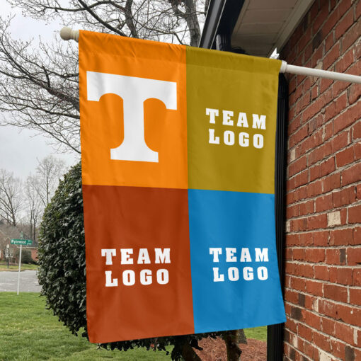 Volunteers vs Custom Team House Divided Flag, NCAA College Rivalry Flag