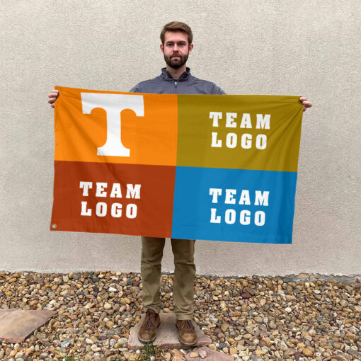 Volunteers vs Custom Team House Divided Flag, NCAA College Rivalry Flag