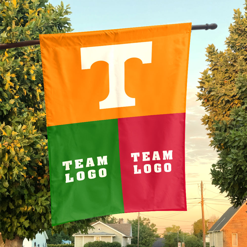 Volunteers vs Custom Team House Divided Flag, NCAA Game Day Flag Volunteers vs Custom Team House Divided Flag, NCAA Game Day Flag