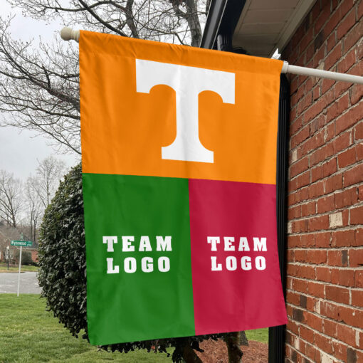 Volunteers vs Custom Team House Divided Flag, NCAA Game Day Flag Volunteers vs Custom Team House Divided Flag, NCAA Game Day Flag