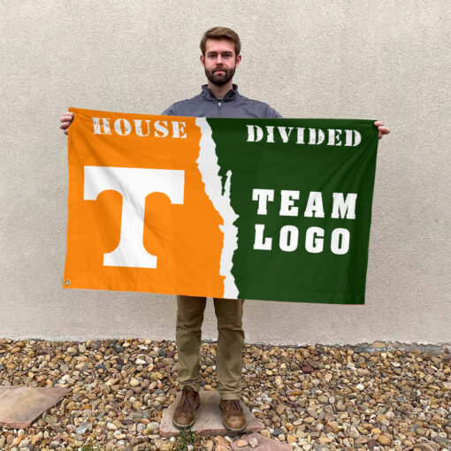 Volunteers vs Custom Team House Divided Flag, NCAA House Flag Volunteers vs Custom Team House Divided Flag, NCAA House Flag