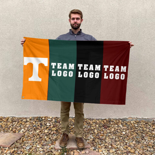 Volunteers vs Custom Team House Divided Flag, NCAA Rival Flag Volunteers vs Custom Team House Divided Flag, NCAA Rival Flag