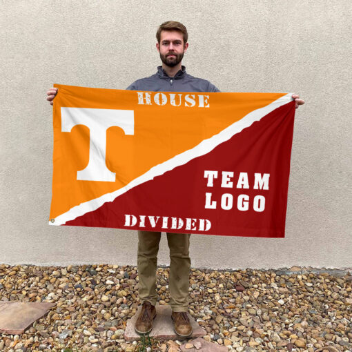 Volunteers vs Custom Team House Divided Flag, NCAA Rivalry Flag Volunteers vs Custom Team House Divided Flag, NCAA Rivalry Flag