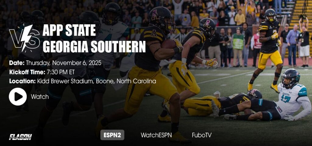 Where to watch App State football vs Georgia Southern football