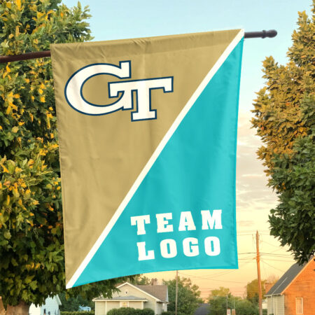 Yellow Jackets vs Custom Team House Divided Flag, College Custom Flag