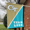 Yellow Jackets vs Custom Team House Divided Flag, College Custom Flag