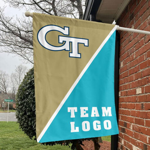 Yellow Jackets vs Custom Team House Divided Flag, College Custom Flag