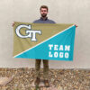 Yellow Jackets vs Custom Team House Divided Flag, College Custom Flag