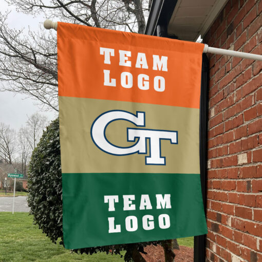 Yellow Jackets vs Custom Team House Divided Flag, Custom NCAA Flag