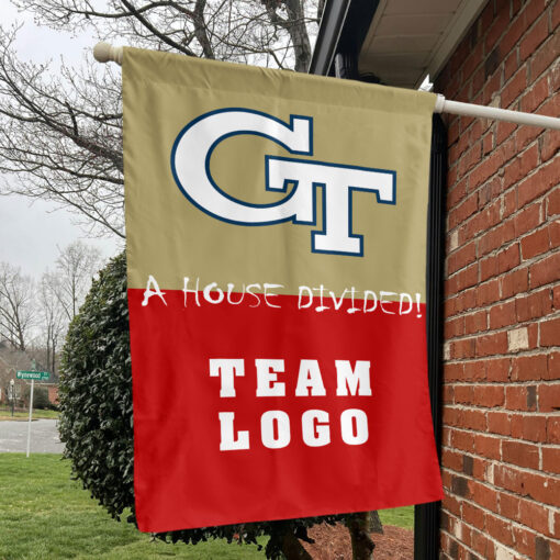 Yellow Jackets vs Custom Team House Divided Flag, Custom Rivalry Flag